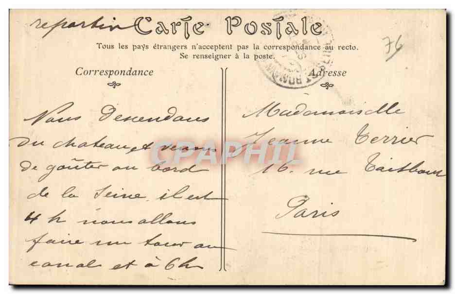 Tancarville - La Tour Coquesart - CPA  — Rückseite