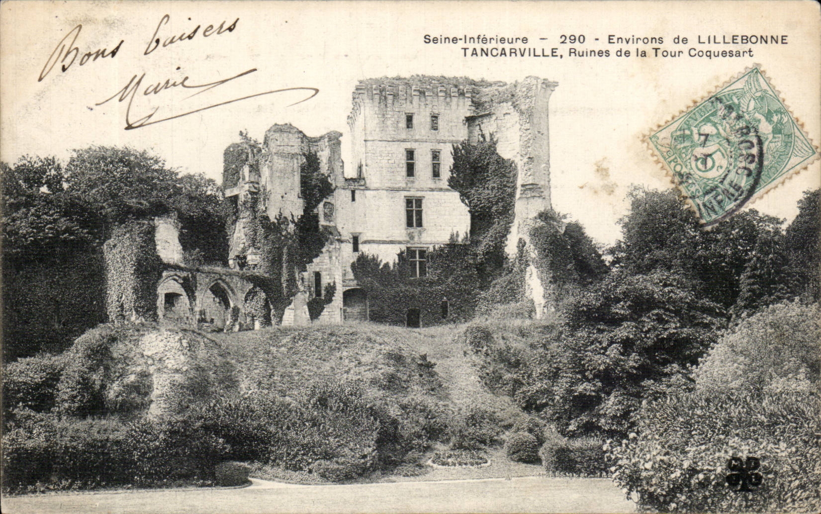 Tancarville - Ruines de la Tour Coquesart - CPA 