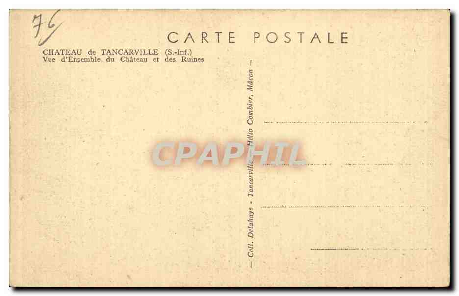Tancarville - Le Chateau et des Ruines - CPA  — Rückseite