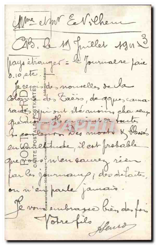 CARTE PHOTO Soldat Militaria  — Rückseite