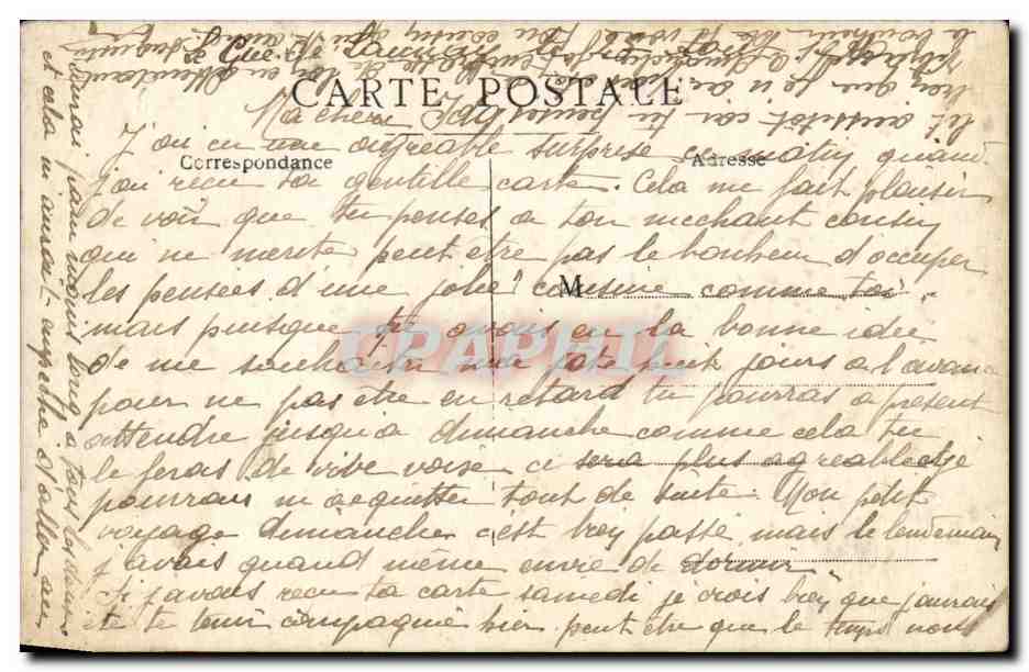 Groupe de soldats — devant un bâtiment — éditeur inconnu — Verso