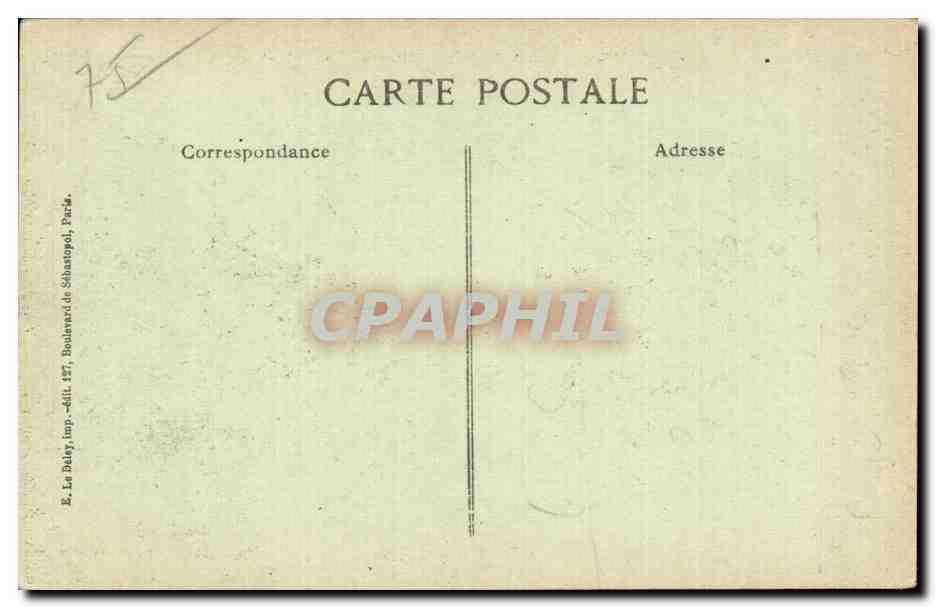 Revue du 14 juillet 1917 — Place de la Nation — E. La Daley, imp. - édit. 127, Boulevard de Sébastopol, Paris — Verso
