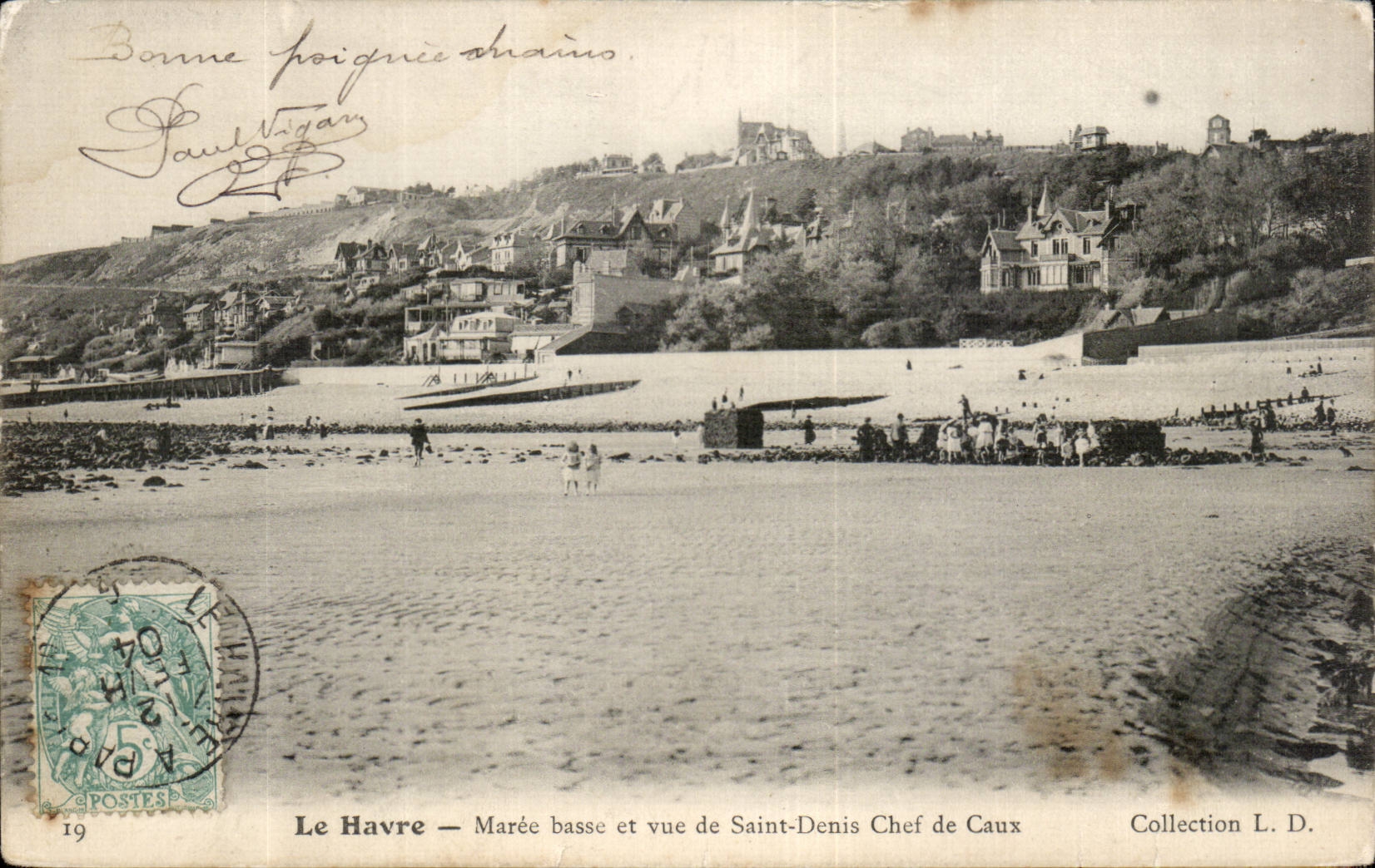 Le Havre - Maree basse et Vue de Saint Denis Chef de Caux - CPA 