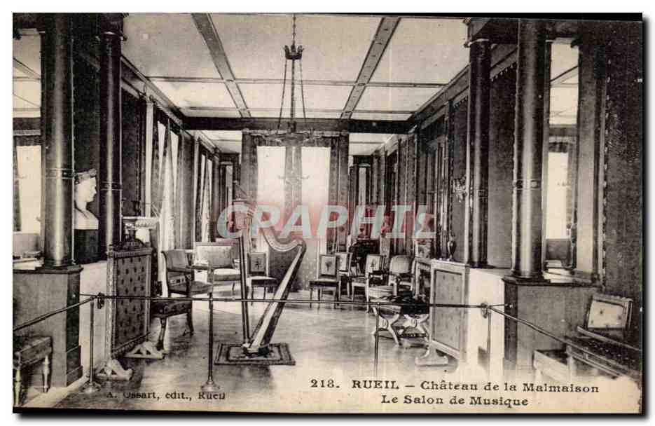 Rueil - Chateau de la Malmaison - Salon de Musique Harpe - CPA 