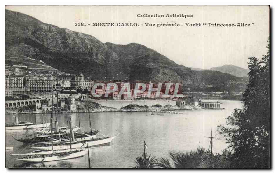 Monaco - Monte Carlo - Vue Generale - Yacht Princesse Alice - CPA 