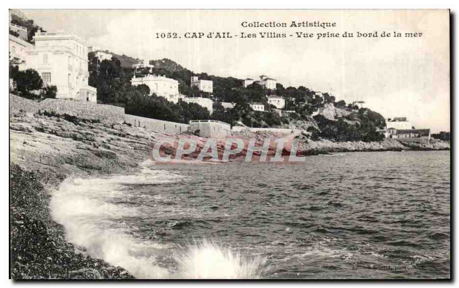 Cap d Ail - Les Villas - Vue prise du bord de la Mer - CPA 