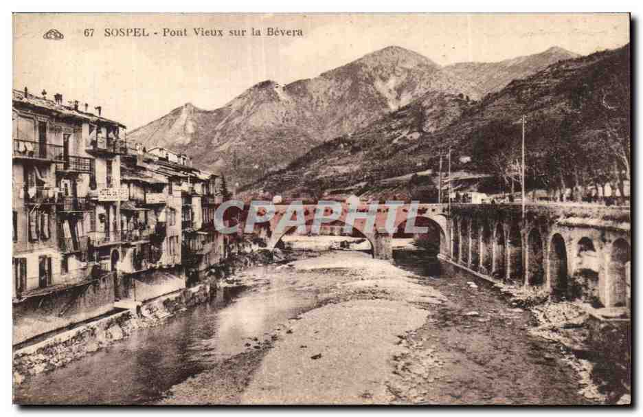 Sospel - Pont Vieux sur la Bevera - CPA 