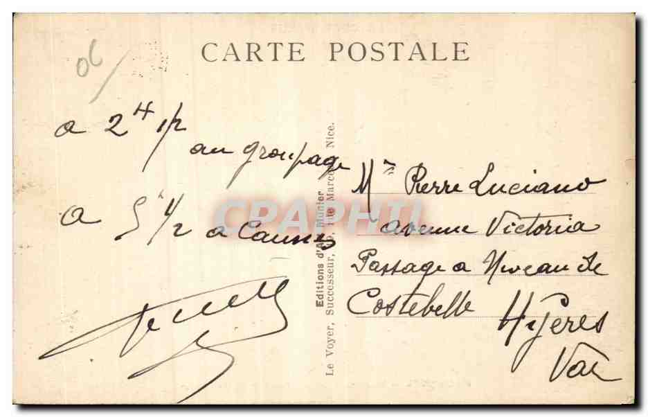Cannes - Boulevard de la Croisette - CPA  — Rückseite