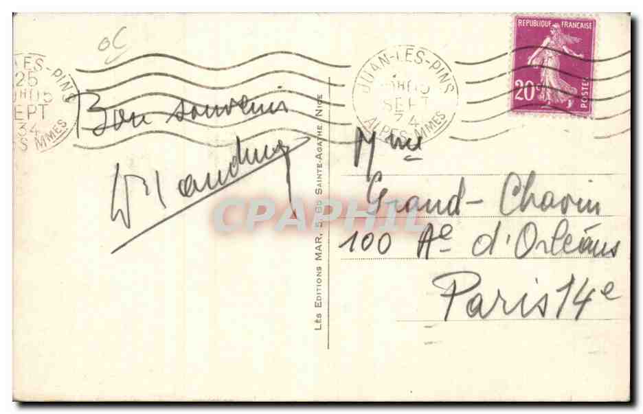 Juan les Pins - La Pinede et la Digue - CPA  — Rückseite