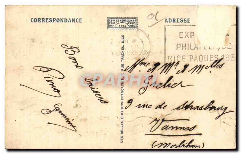 Nice - Avenue de Verdun - CPA  — Rückseite