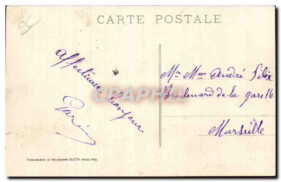Carnaval de NICE XXXX — Chariot 'Turtiarin en Afrique' — Édition Giletta, Nice — Rückseite