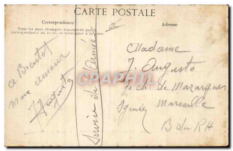 Côte d'Azur - Villefranche-sur-Mer — L'Escadre en rade — Éditeur FLD, n° 1715 — Verso