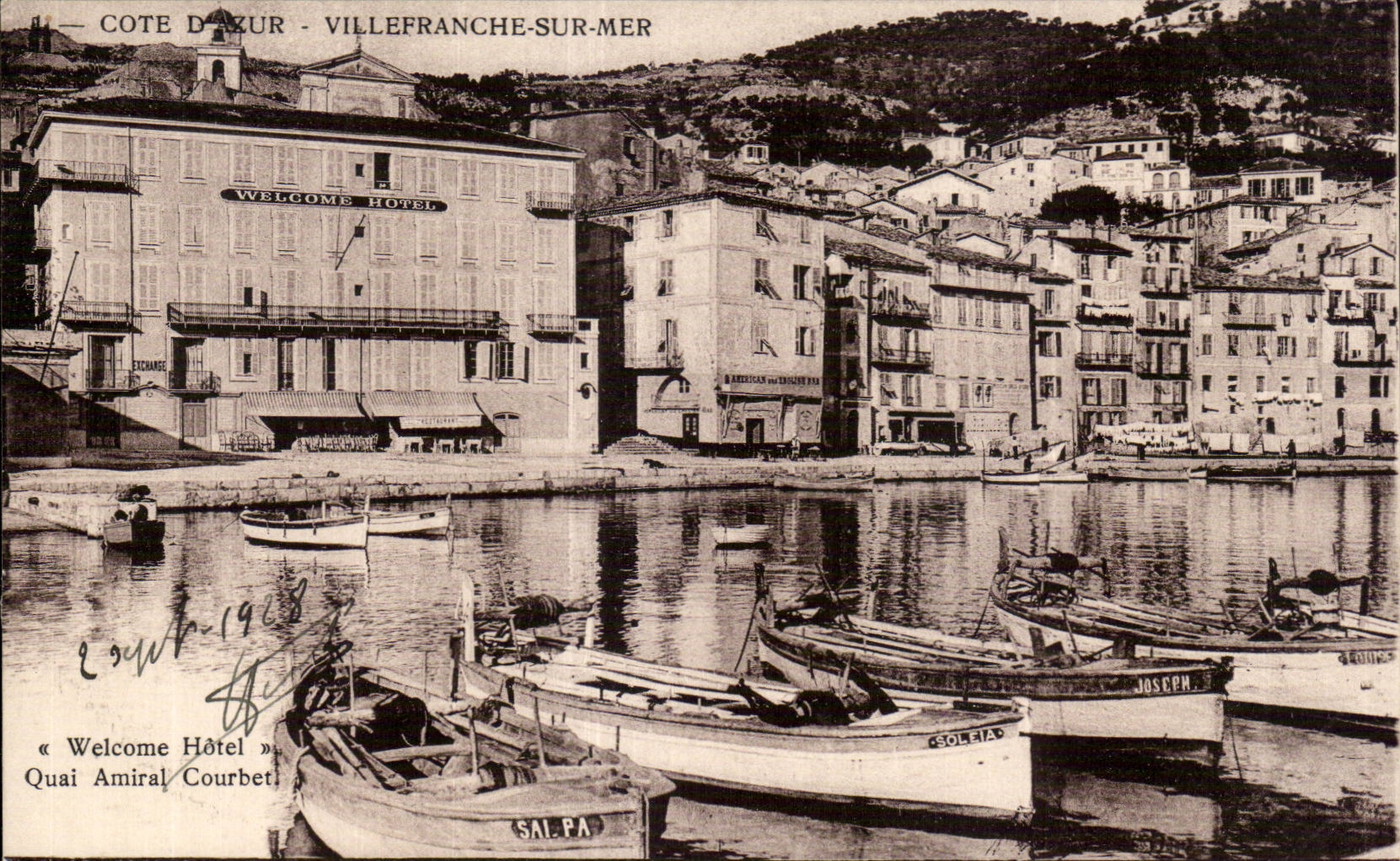 Villefranche-sur-Mer — Quai Amiral Courbet — Hotel Welcome — Edition Taibaz — Nice