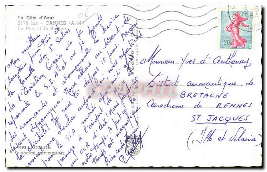 Cannes - Le Port - CPA  — Verso