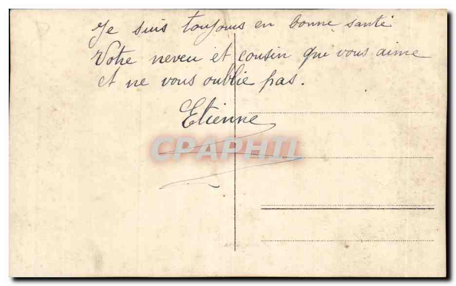 Groupe de soldats — époque 1914-1918 — sans éditeur ni numéro de série visible — Verso