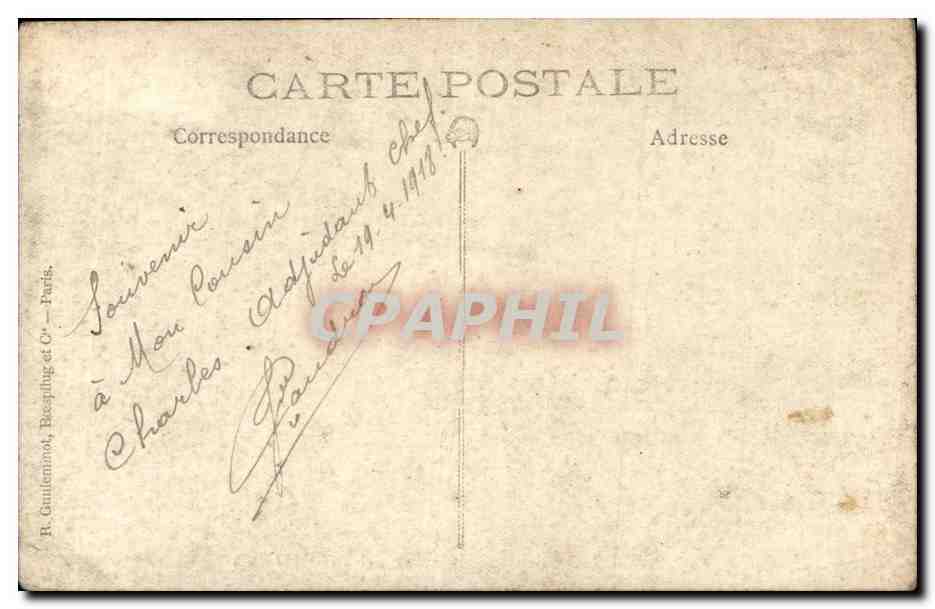 CARTE PHOTO Militaria Soldat Adjudant Chef  — Rückseite