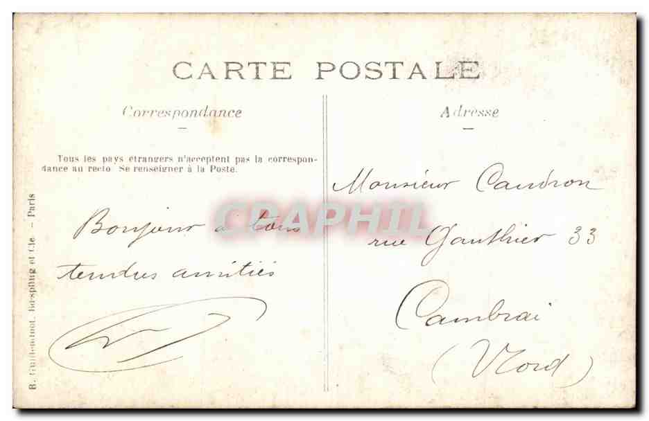 Deux soldats en uniforme — pose studio — B. Fauillement, Paris — Verso