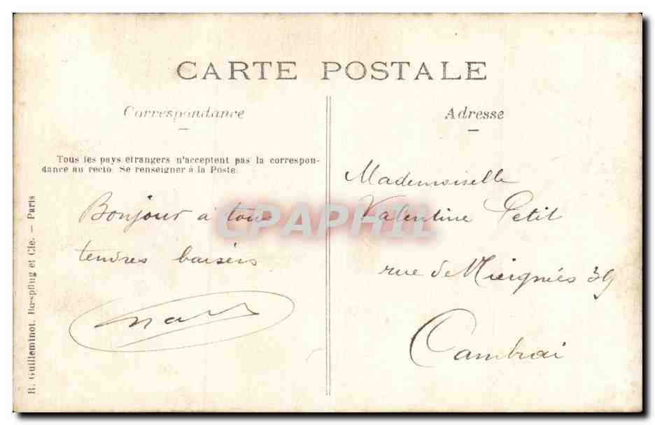 Deux soldats — studio photographique — Carlès — Verso