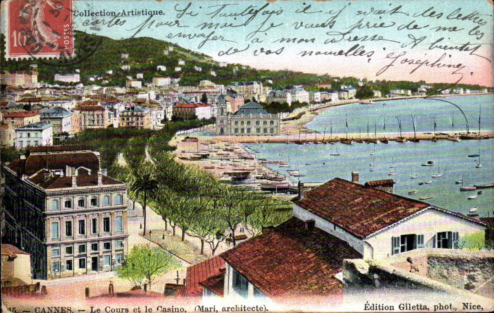 CANNES — Der Kurs und das Kasino. (Mari, Architekt). — Edition Giletta, Foto., Nice.