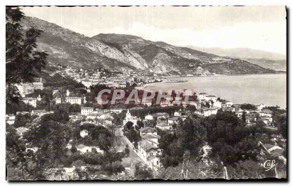 Menton - Panorama sur la Ville et quartier Cornoles - CPA 