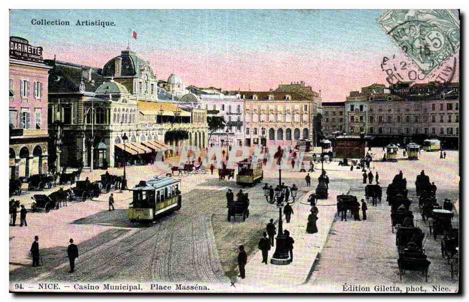 Nice - Place Massena - Casino Municipal - CPA 