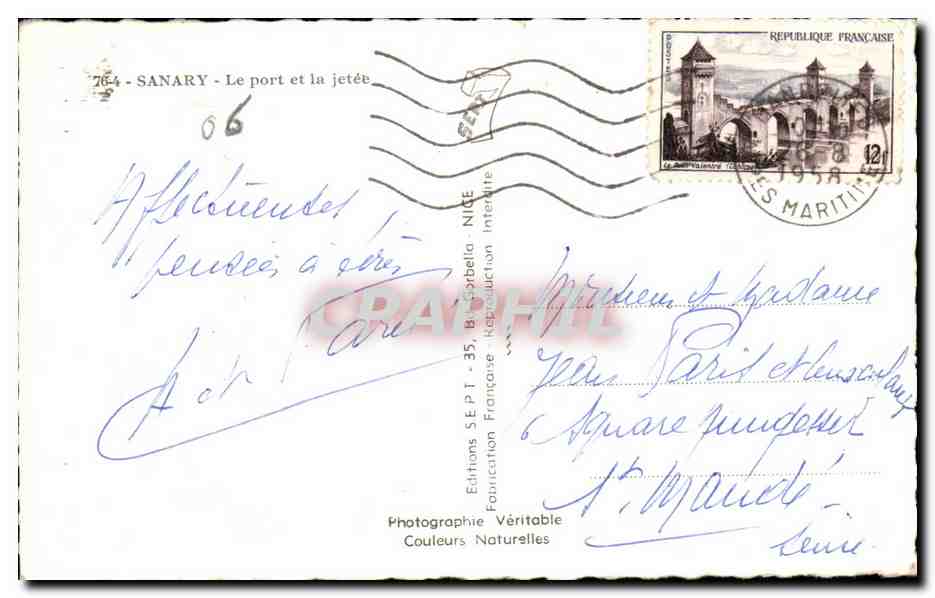 Sanary - Le Port et la Jetee - CPA  — Rückseite