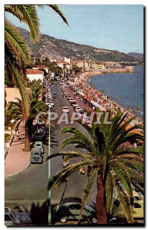Menton - Vue Generale sur la Promenade et la Plage - CPA 