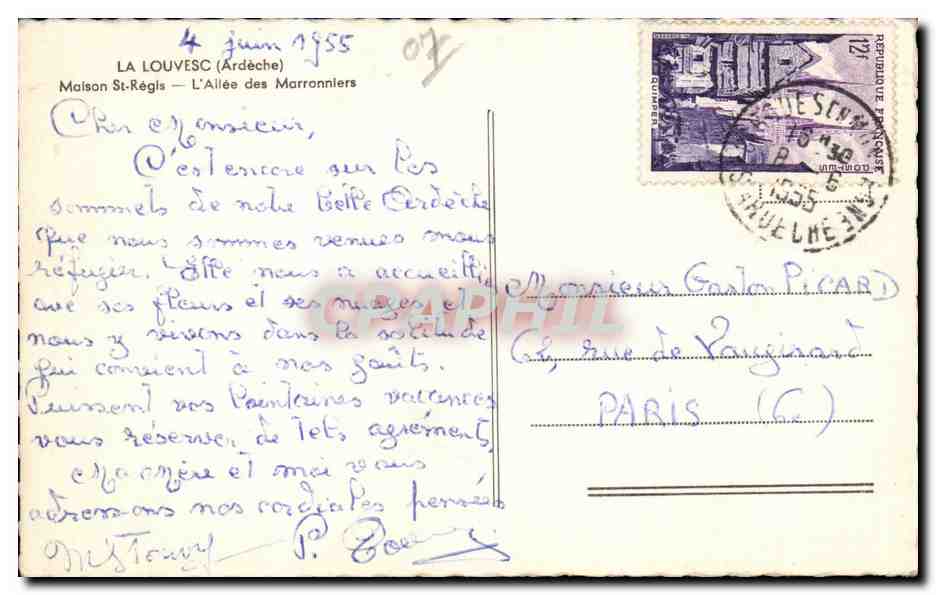 La Louvesc - Maison St Regis - L Allee des Marronniers - CPA — Verso