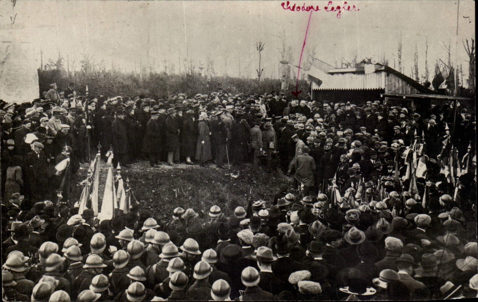 CARTE PHOTO Theodore Legler meeting politique