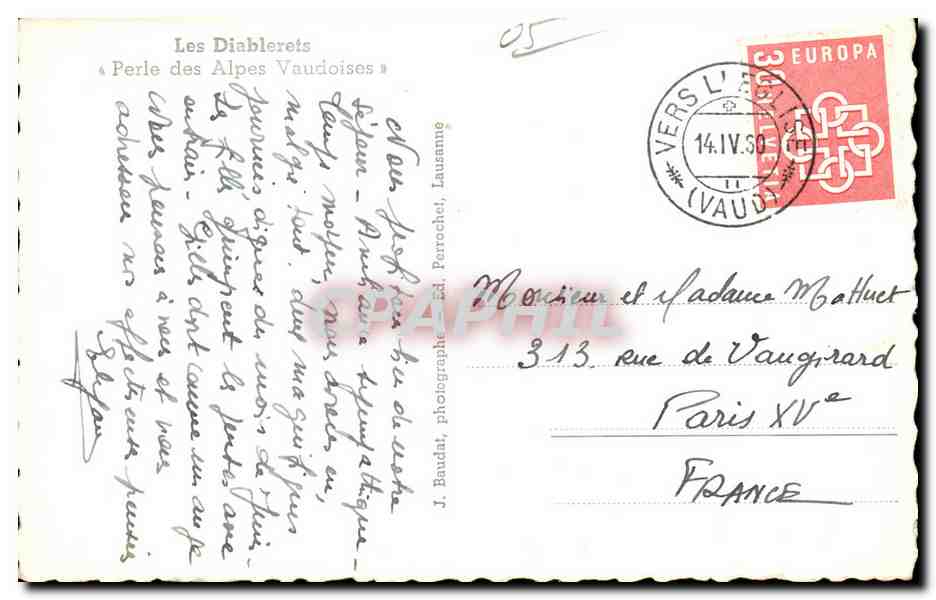 Perle des Alpes Vaudoises - Les Diablerets - CPA  — Back