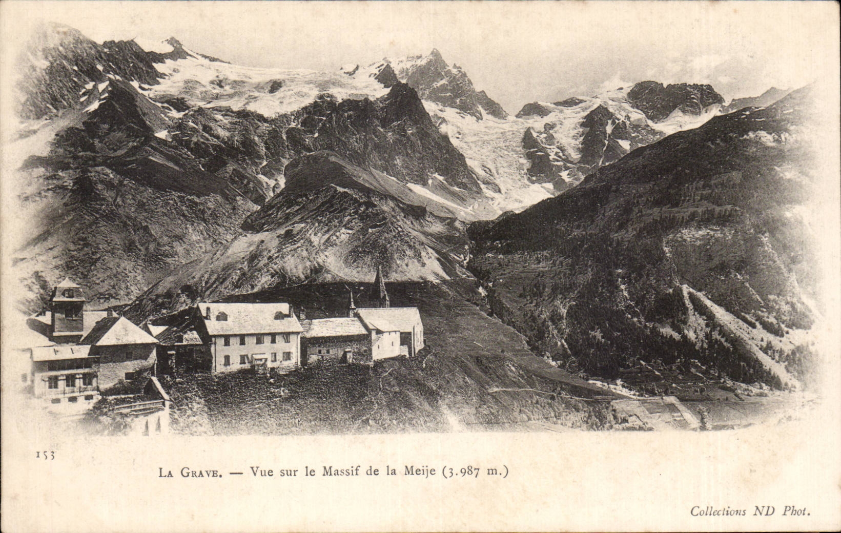 La Grave - Vue sur le Massif de la Meije - CPA 