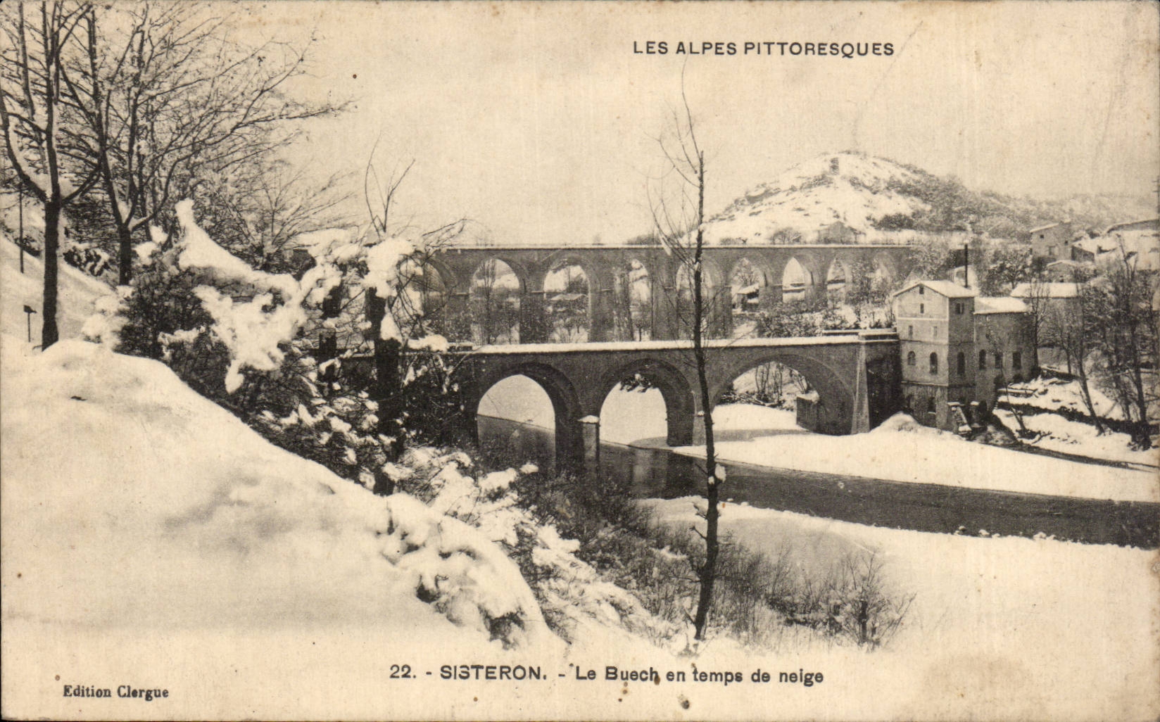 Sisteron - Le Buech en temps de neige - CPA 