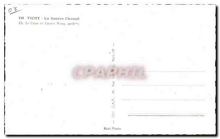 Vichy - Le Source Chomel - CPA — Verso