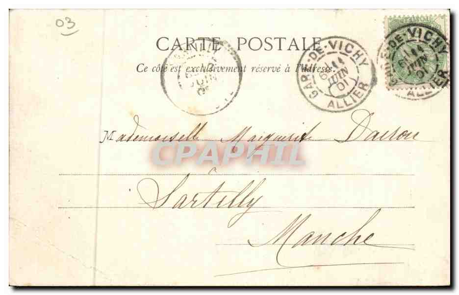 Vichy - Le Casino - CPA — Verso