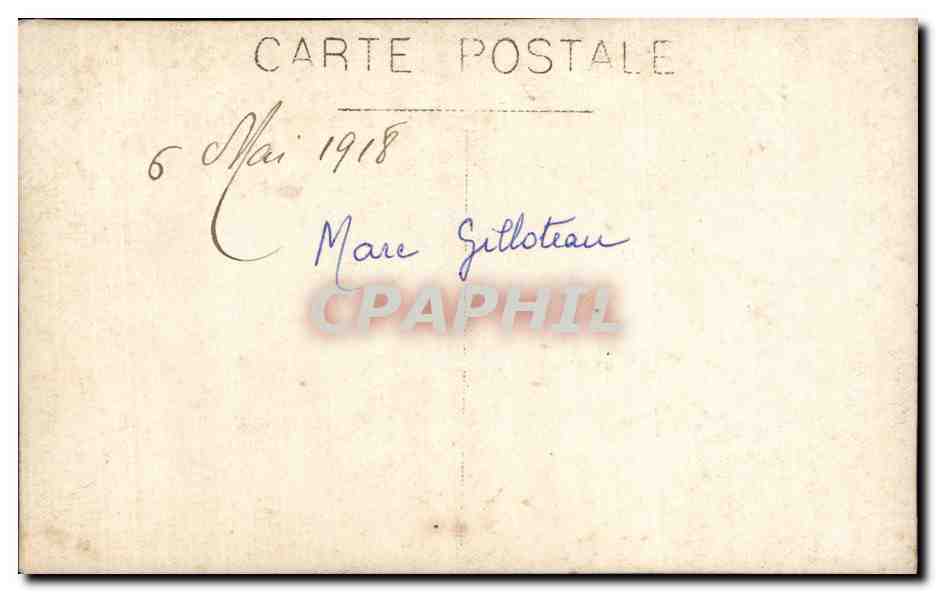 CARTE PHOTO Militaria Soldat Gilloteau — Rückseite