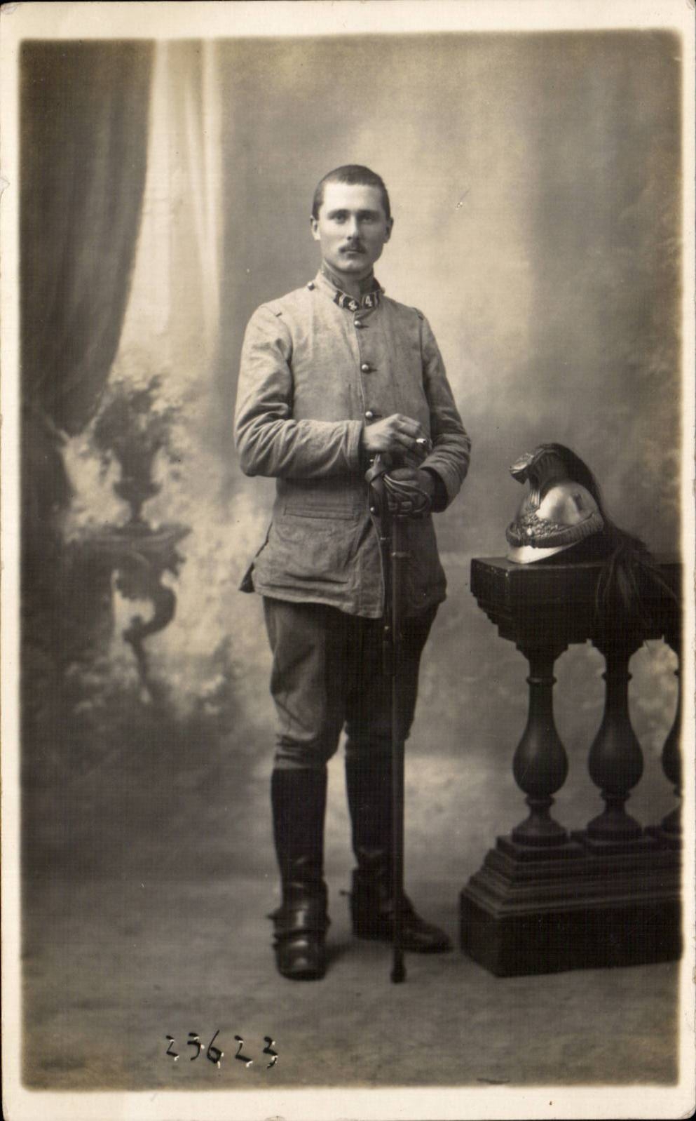 CARTE PHOTO Militaria Soldat Dragon 