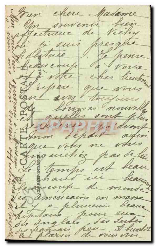 Vichy - Astoria - Rue de Nimes - Rue Cunin Gridaine Coiffeur - CPA  — Verso