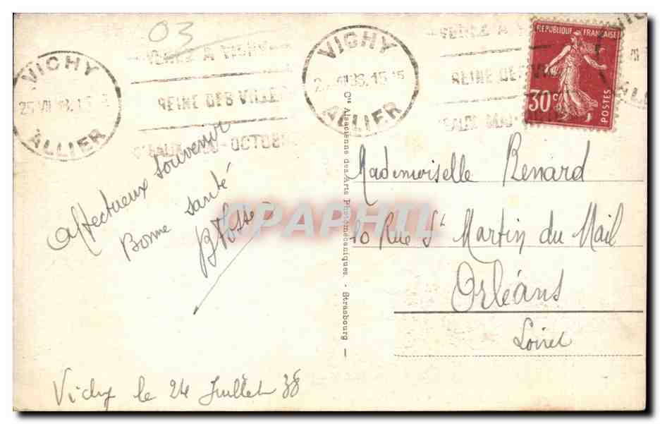 Vichy - L'Allée Principale — éditeur Vichy, n° 169 — Back