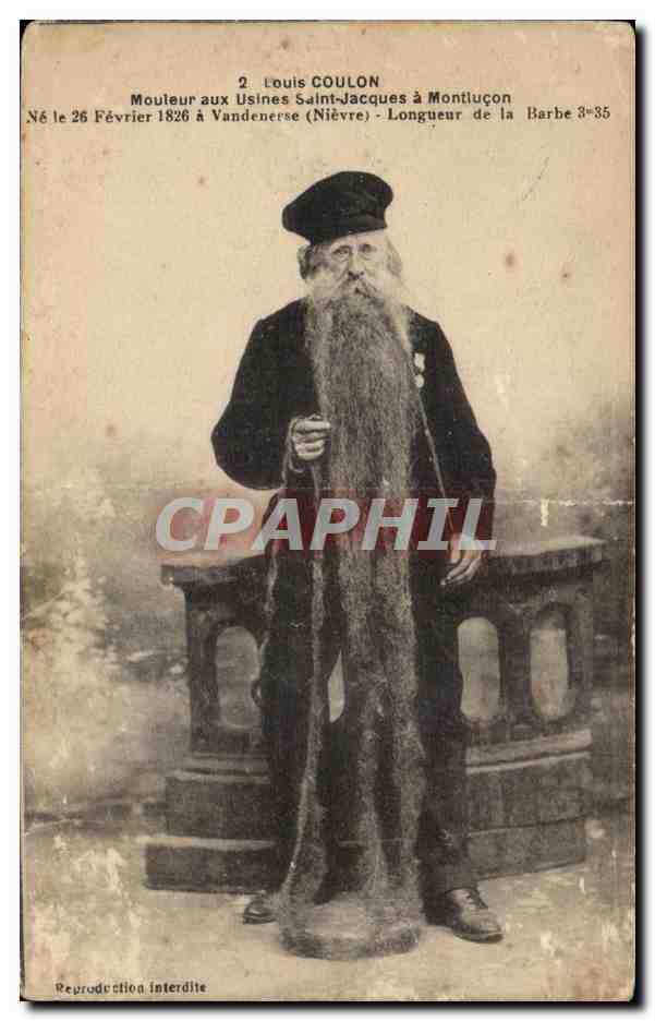 Montlucon - Louis Coulon - Mouleur aux Usines - Longueur de la Barbe - 3 -35 - longest beard - CPA