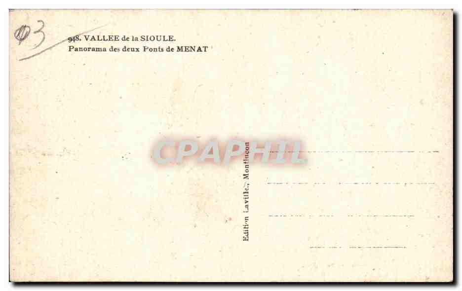 Vallee de la Sioule - Panorama des Deux Ponts de Menat - CPA  — Rückseite