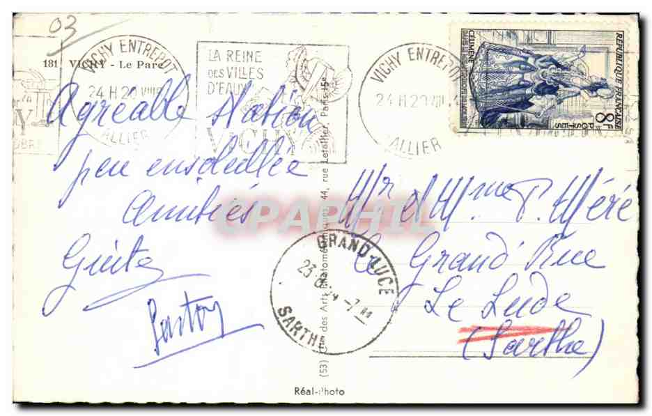 Vichy - Le Parc - CPA  — Verso