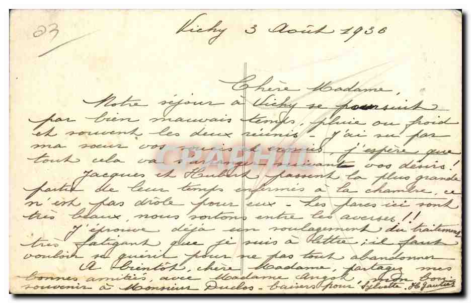Vichy - Golf Club - CPA  — Verso