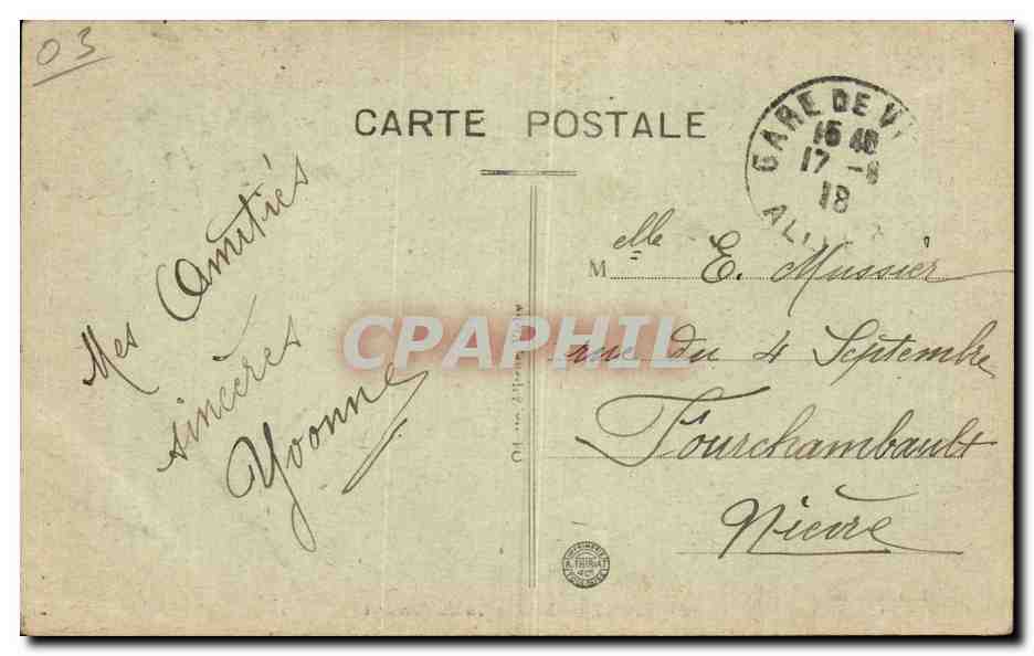 Vichy - Salle de Jeu du Baccarat - CPA  — Rückseite