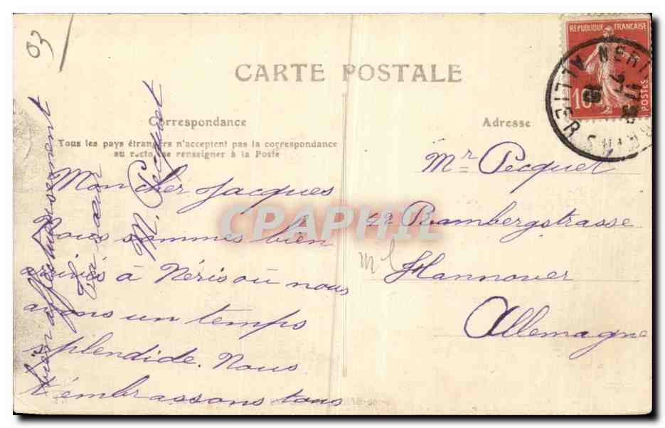 NÉRIS-les-BAINS, le Parc des Arènes, les Gradins — Allier — 446 — I.L.T. — Verso
