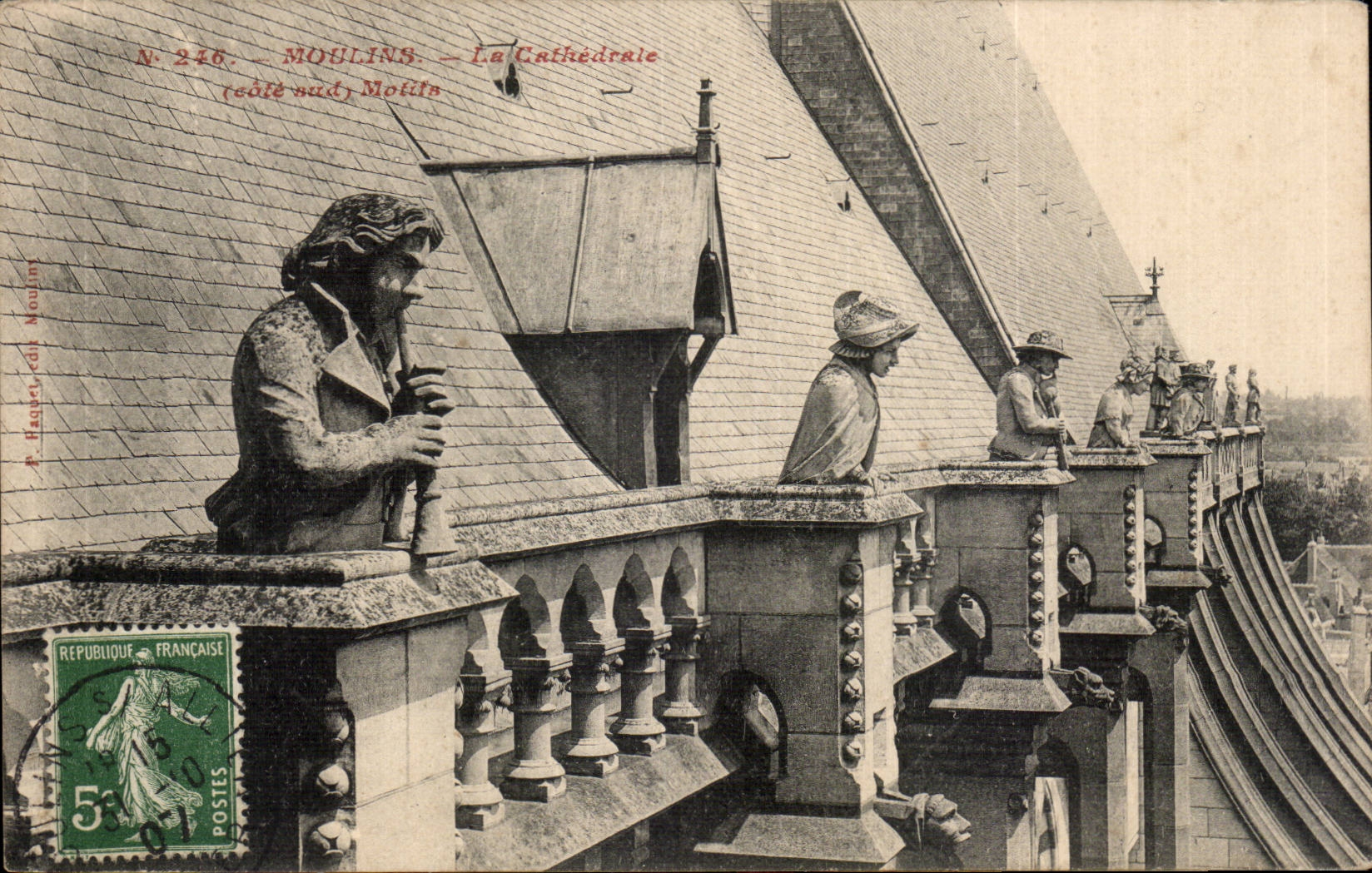 Moulins - La Cathedrale Motifs Flute - CPA 