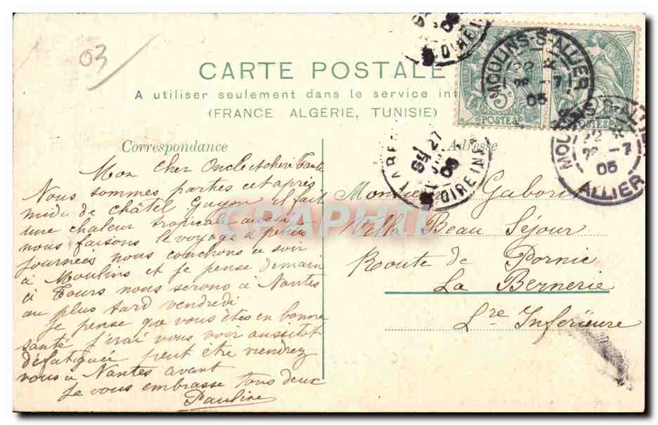 Moulins - Cathedrale et Prison - CPA  — Rückseite