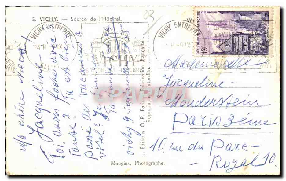 Vichy - Source de l Hopital - CPA  — Rückseite