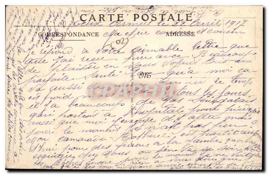 Soissons - Guerre 1914 - 1916 - Vue d une partie des cotes de Pasly - CPA  — Rückseite