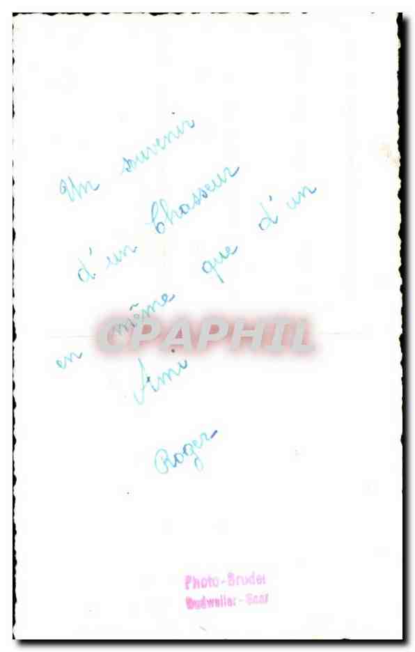 CARTE PHOTO Militaria Soldat Chasseur Saar Budweiler — Rückseite