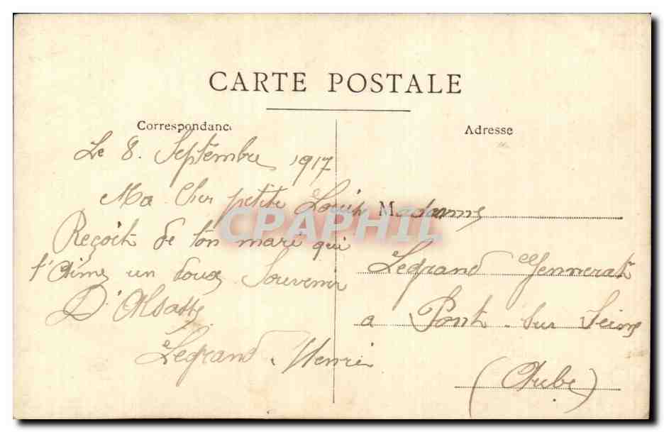 CARTE PHOTO Militaria Soldat Alsace — Verso